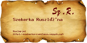 Szekerka Ruszlána névjegykártya